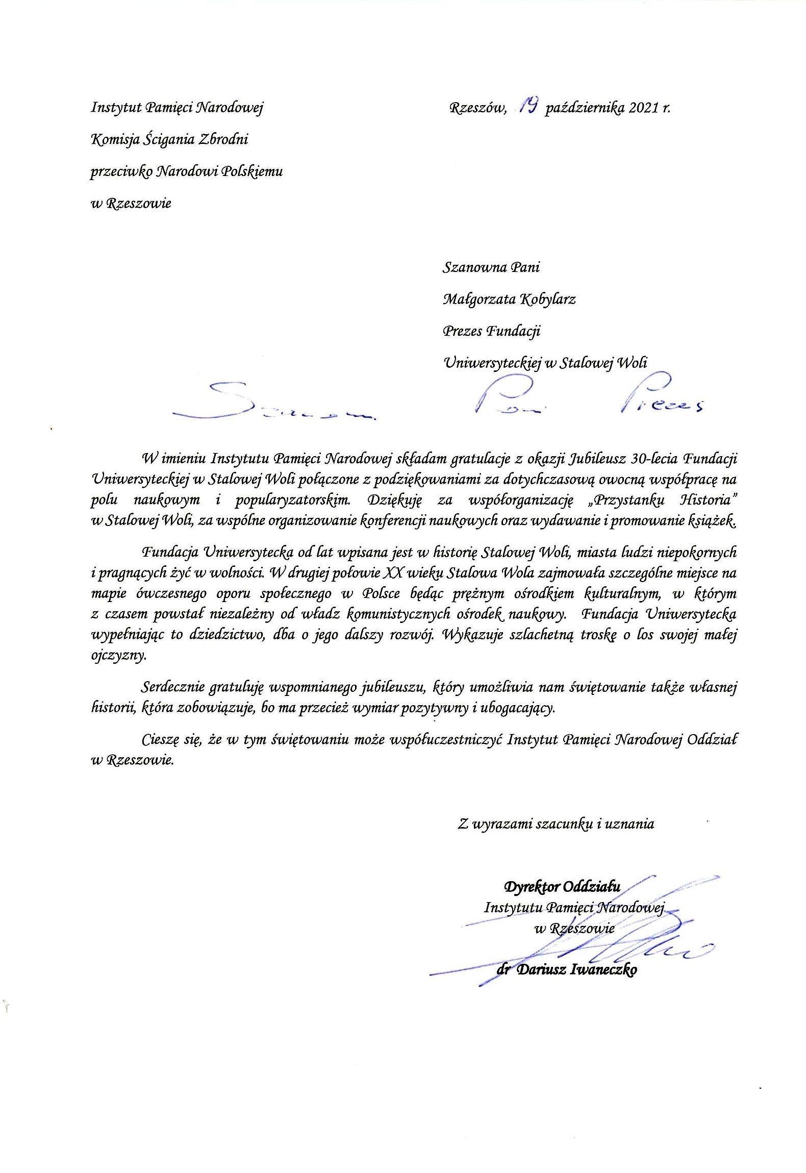 IPN Rzeszw gratulacje