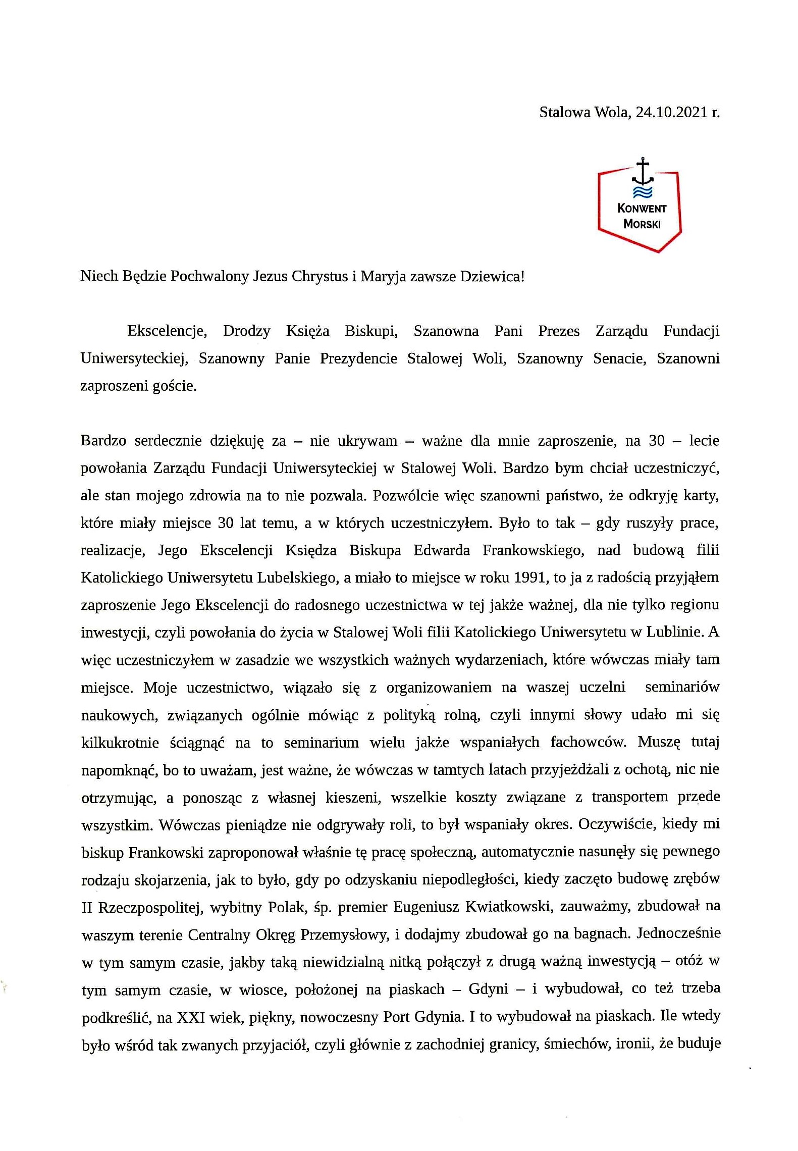 Konwent Morski str 1 gratulacje