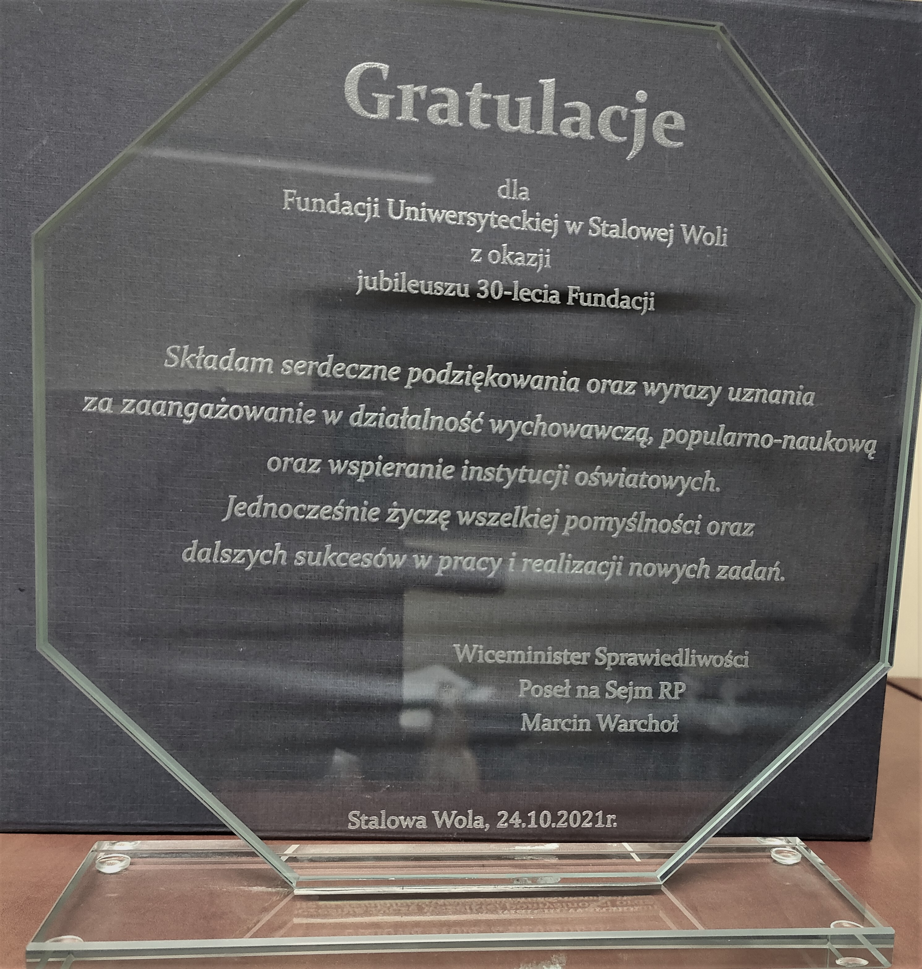 Minister Warcho gratulacje